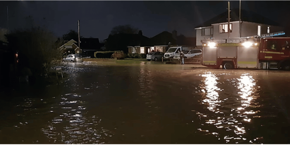 Flood waters impact 100 homes and closes pub for six months